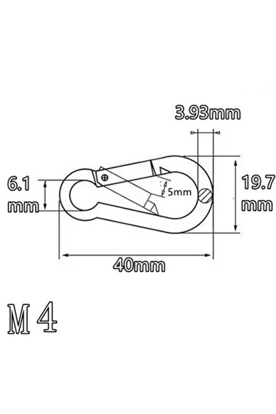 Choice خطاف زنبركي من الفولاذ المقاوم للصدأ M4 304 لحلقة المفاتيح، مشبك أمان ...