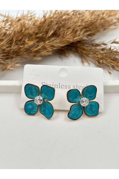 Çelik Lotus Flower Steel Earrings