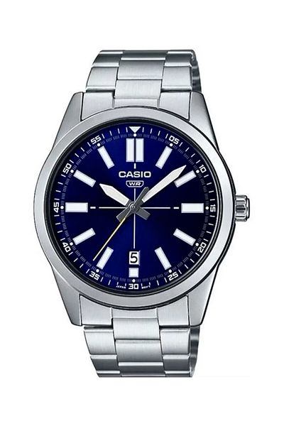 Casio Men's Wristwatch with Dark Blue Cord and Metallic Color