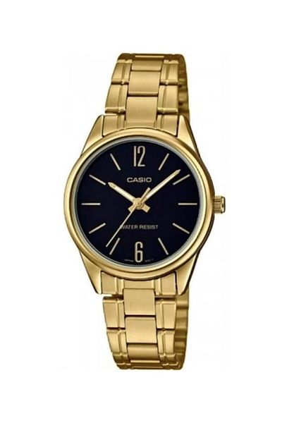 Casio Women Wrist Watch with Dial Black Cord Gold Color 2 Years Guarantee