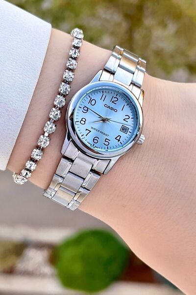 Casio Dial Blue Cord Metallic Color Women's Wristwatch