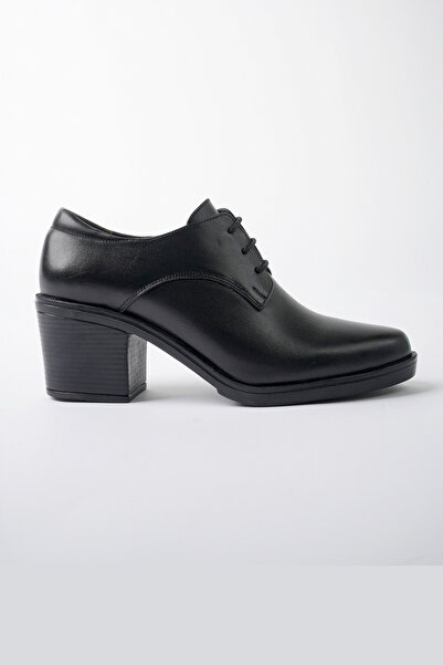 GRADA Pantofi cu toc din piele naturală, negri, cu șireturi, pentru femei, cu...