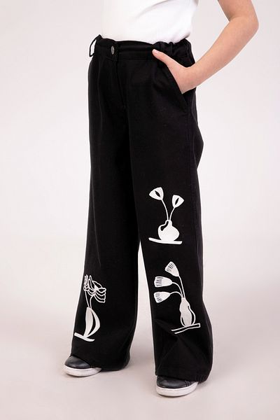 DMB BOYS & GIRLS Çaren Kids- Girl's Embroidery Detailed Trousers
