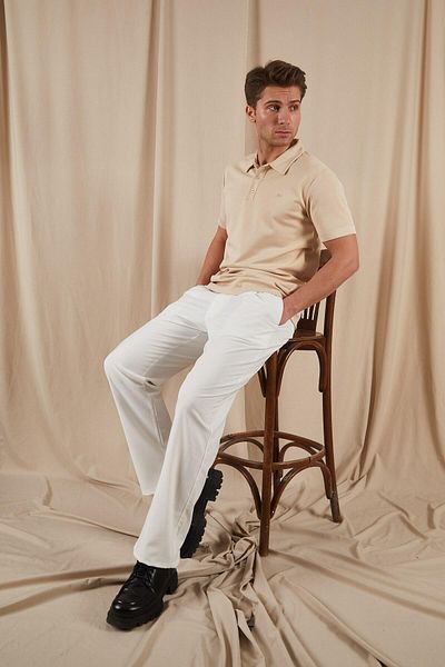 Decas Μπλουζάκι PAX Polo Neck - Κρέμα