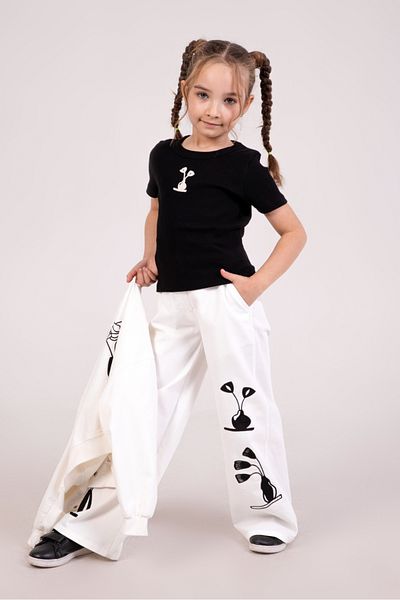 DMB BOYS & GIRLS Çaren Kids- Girl's Embroidery Detailed Trousers