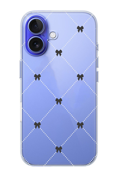 moonset Iphone 16 Plus Uyumlu Kurdeleler Tasarımlı Baskılı Şeffaf Telefon Kılıfı