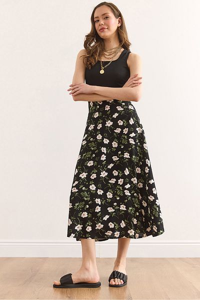 Olalook Γυναικείο Μίντι Φόρεμα Μαύρο Daisy με Κρυφό Φερμουάρ ELB-19002393