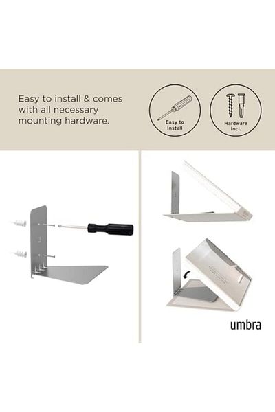 STOREMAX Conceal Invisible Bookcase and Wall Shelf, Metal, Set of 3, Small