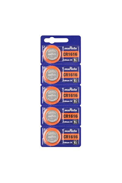 MURATA CR1616 Lithium 3V (muRata) Japan Batteries - 5 Pieces