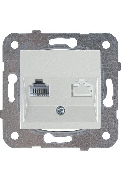 LUXE Novella Met White Single Number Cat3 Mechanism+Button Cover Lxshp 1055529
