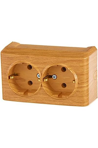 STOREMAX Sbl Vera Oak Double Grounded Socket Sblshp 1064356
