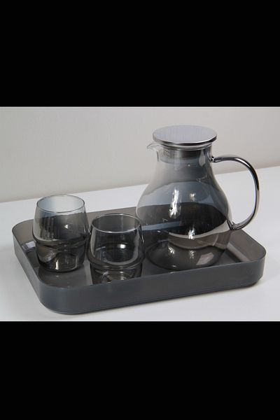 Generic طقم جاك مزوده بكاسات وصينية تقديم