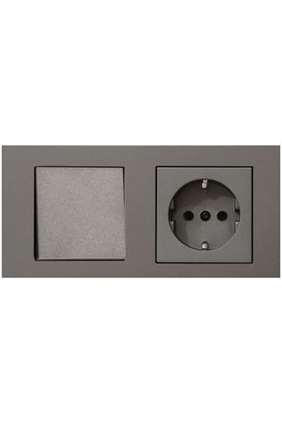 STOREMAX Sbl Grano Anthracite Set of 2 Switch and Grounded Socket Set Sblshp 1064356