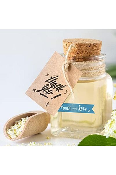 STOREMAX Ezg Thank You/Handmade/Made with Love Sticker Packaging Labels - for Gift Wraps - 192 a