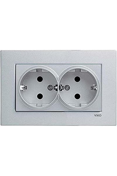 STOREMAX Sbl Novella Met White Double Earthed Socket Child Protection Sblshp 1064356