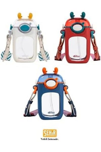 STOREMAX Sbl 400ml Tritan Children's Water Bottle with Strap, Straw and Animal Ear (White) Sblshp 1064356