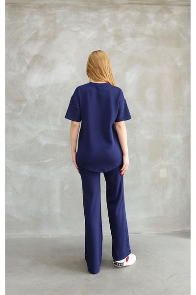 ANKA BOUTIQUE Short Sleeve Stone Tracksuit Set