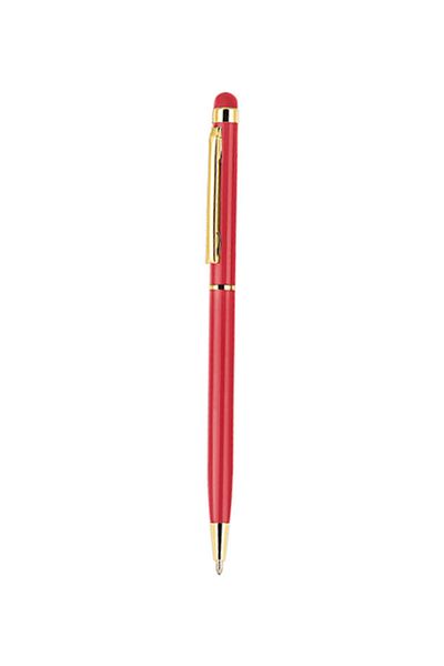 PULKO Promosyon Thinytouch, Touch-Screen Tip, Ballpoint Pen, 064, Golden Yellow / Red