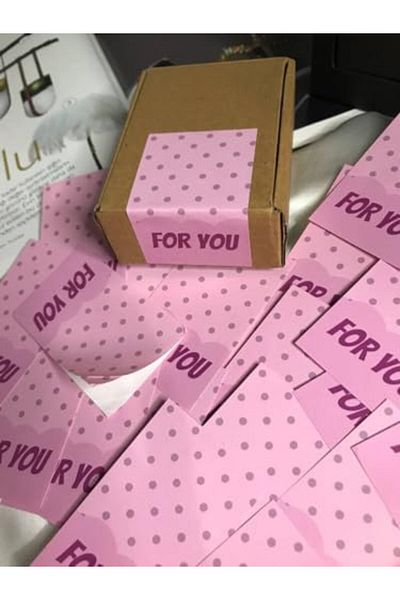 STOREMAX Ezg Pink for You Sticker Coated Glossy Cellophane Vertical Sticker Rectangle Written for You