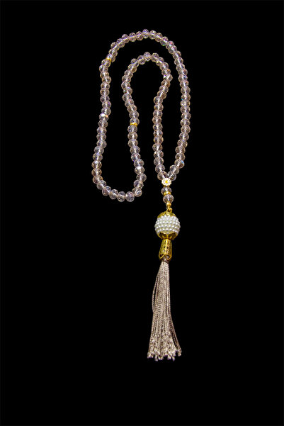 Serhat Aksesuar ve El İşçilik Pearl Patterned Tasseled 99 Gift Prayer Beads -...