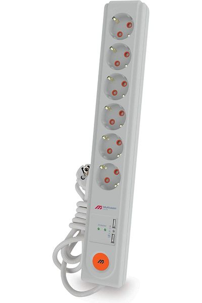 STOREMAX Ri-Tech Six Current Protected Usb Switch Grounded Group Socket, 3 x 1.5 m TrendBazaar 1057563