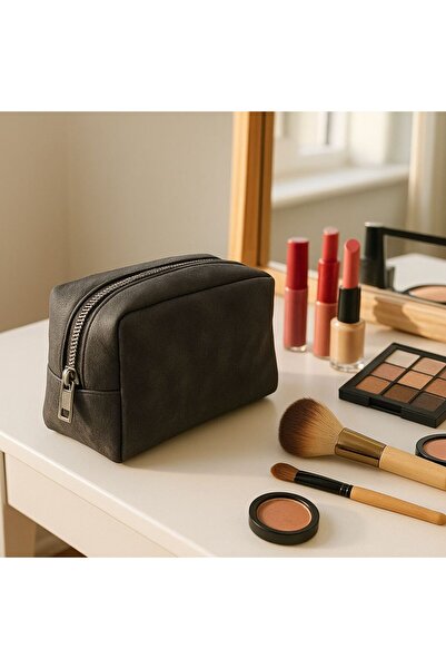 the modawest Faux Leather Makeup Bag Organizer Travel Type Bag Size: 22X15Cm