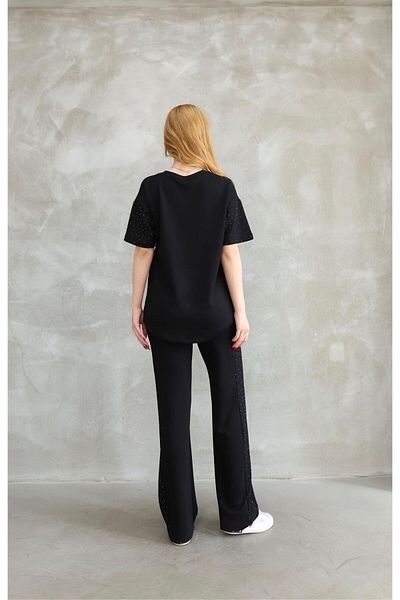 ANKA BOUTIQUE Short Sleeve Stone Tracksuit Set
