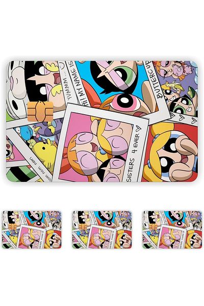STOREMAX Ezg Aksesuar 4 Pieces Powerpuff Girls Card Coating Sticker Card Label 02 Ezsnshop 1065757