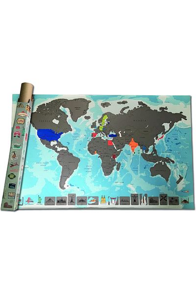 Mu Art Ahşap Gezaski World Map Art 871301