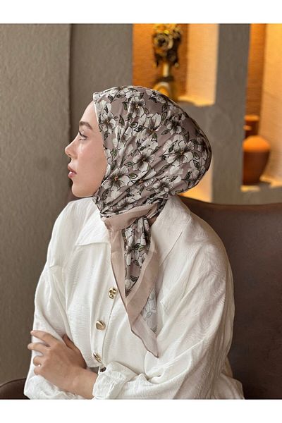 Modakaşmir Freesia Pattern Cotton Scarf