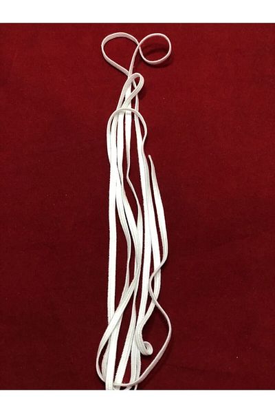 BRAVE TEKSTİL ÜRÜNLERİ 10 Mt White Flat Mask Tire 5 mm Knitted Tire