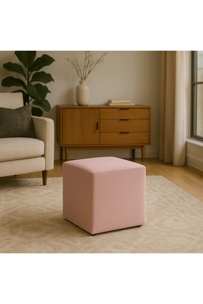 A5 HOME Kare Puf Koltuk Uzanma Koltuğu Makyaj Koltuğu Pembe