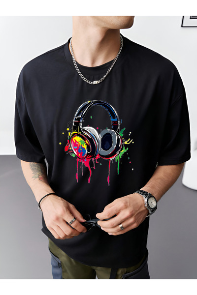 BEETON Μπλουζάκι με ακουστικά μεγάλου μεγέθους - Crew Neck, κοντομάνικο