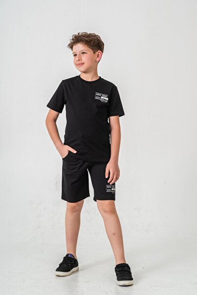 Mışıl Kids Αγορικό σορτς με στάμπα της Νέας Υόρκης - Σετ μπλουζάκι