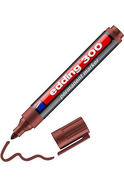LUXE Edding 300 Permanent Marker, Refillable, 1.5 - 3mm, Brown Lxshp 1055529
