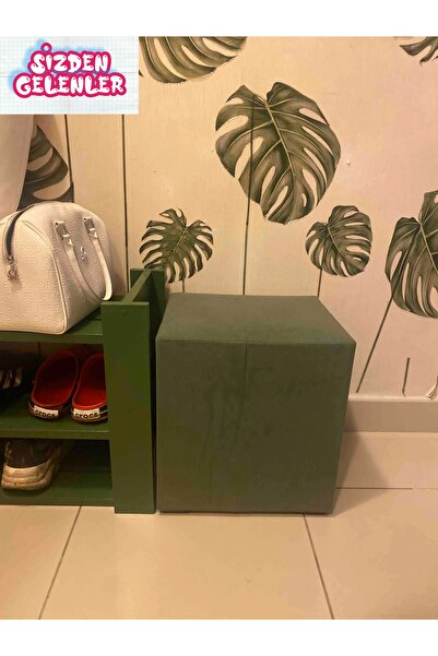 A5 HOME Kare Puf Koltuk Uzanma Koltuğu Makyaj Koltuğu Yeşil