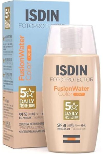 ISDIN Yusma Isdin Fusion Water Color SPF 50 (Light) - Tinted Daily Face Sun Sunscreen, 50ml