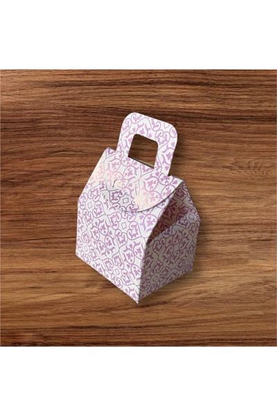 Mu Art Ahşap Mrt Bag Heart Patterned Box Candy Box Henna Box Turkish Delight Box 25 Pieces Art 871301