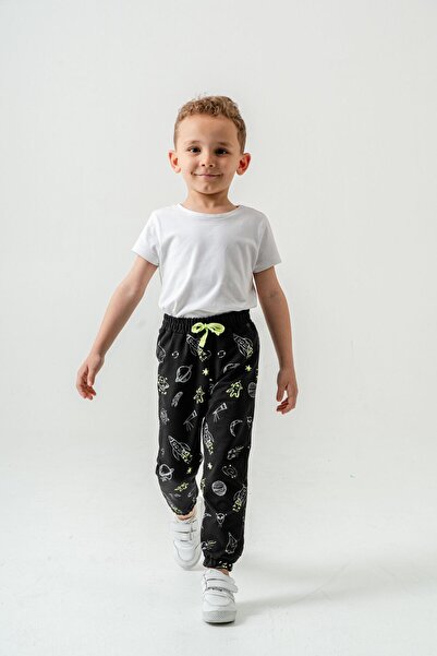 Mışıl Kids بنطال رياضي للأولاد بطبعة كوكب