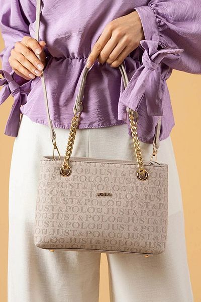 POLO CLUB Geantă de mână și umăr cu curea lungă pentru femei Just Polo, cu 3 compartimente, cu accesoriu de lanț