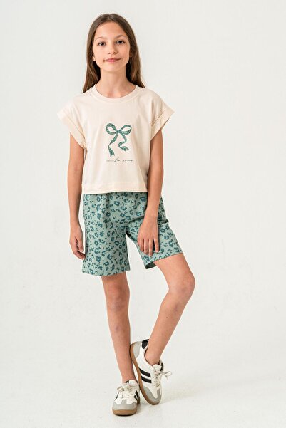 Mışıl Kids Κοριτσίστικο σορτς με στάμπα Mucho Amor - Σετ μπλουζάκι