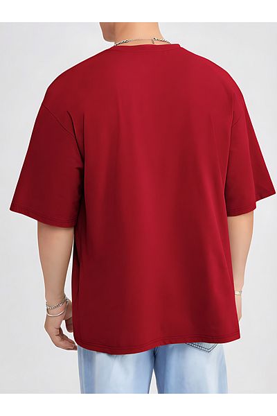 BEETON Colorful Feather Pattern Unisex Oversize T-Shirt - Crew Neck, Short Sleeve
