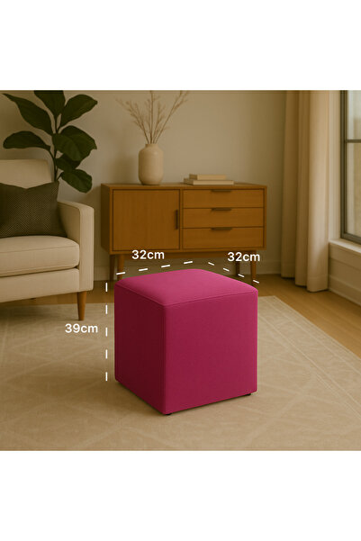 A5 HOME Kare Puf Koltuk Uzanma Koltuğu Makyaj Koltuğu Mürdüm