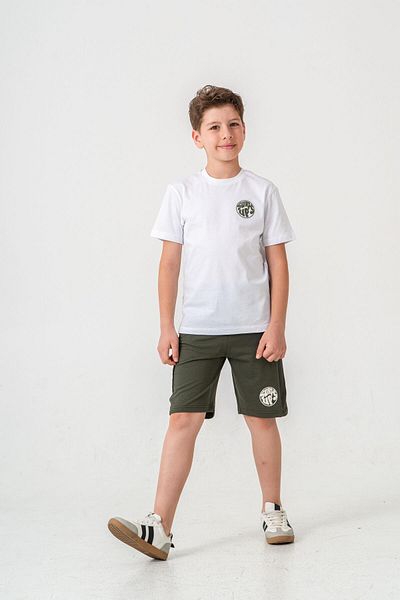 Mışıl Kids Комплект тениска за момче с щампа на крачолите и гърба Surf Ups