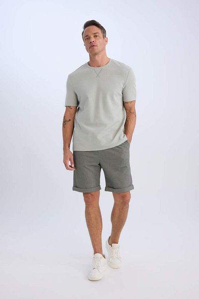 DeFacto New Season Waist Lace-Up Pique Bermuda Shorts