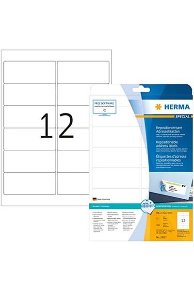 LUXE 10017 Address Sticker, Din A4, Removable 99.1 X 42.3 Mm, 25 Sheets, Paper, Matt Self