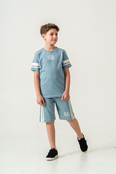 Mışıl Kids Pantaloni scurți pentru băieți cu imprimeu Champions Tennis Club Casual Division - Set de tricou