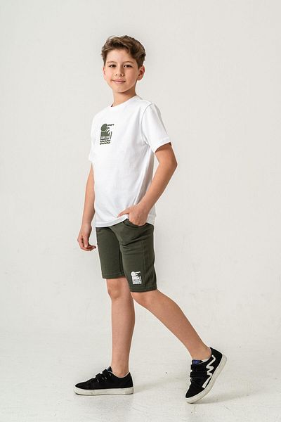 Mışıl Kids Комплект къси панталони и тениска за момче с щампа Surf & Sun