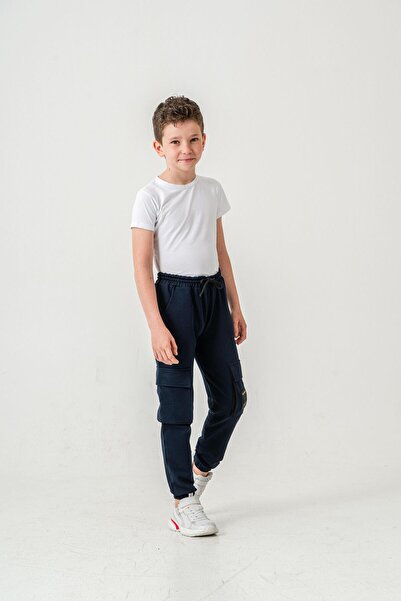 Mışıl Kids Pantaloni de trening pentru băiat, cu buzunare duble pentru încărc...