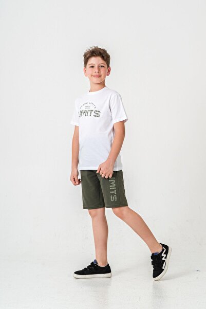 Mışıl Kids Break Limits Fearless Nothing Limits Printed Boys Shorts - T-Shirt Set